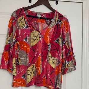 Nic+Zoe Vibrant Cotton Top Size XL EUC
